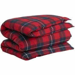 GANT Flannel Check Bettdeckenbezug - 155x220 Cm - Ruby Red