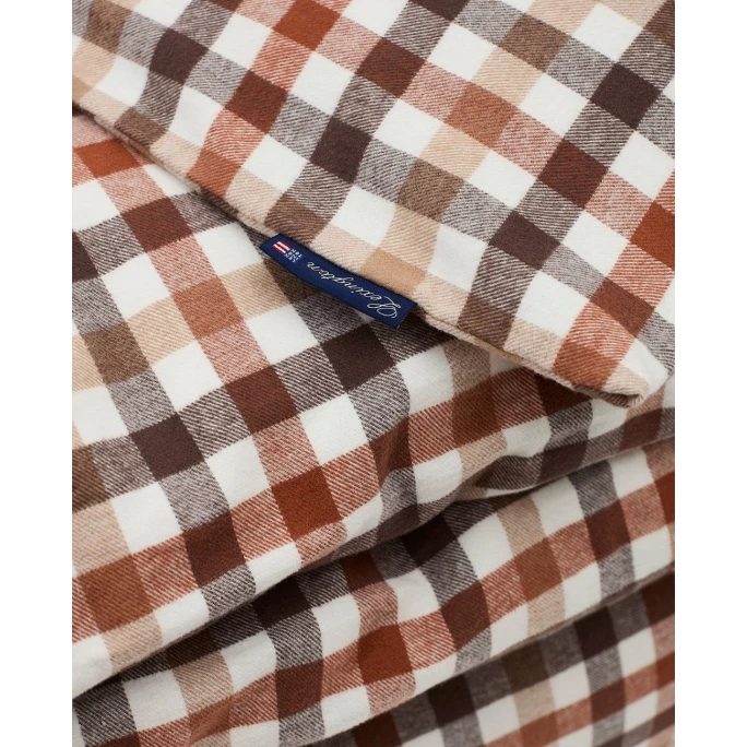 Lexington Checked Bettdecken-Bezug Aus Flanell - 135x200 Cm - Rustic Brown/off White 2 Lexington Checked Bettdecken-Bezug Aus Flanell - 135x200 Cm - Rustic Brown/off White – Bild 2