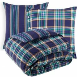 Eleganz Shop 11 Tommy Hilfiger WOVEN FLANNEL Bettwäsche-Set Aus Flanell - 140x200 / 70x90 (AT) Cm - Evergreen