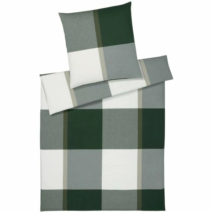 Elegante Berkeley Bettwäsche-Set Aus Soft-Flanell - 155x220 / 80x80 Cm - Green 1 Elegante Berkeley Bettwäsche-Set Aus Soft-Flanell - 155x220 / 80x80 Cm - Green