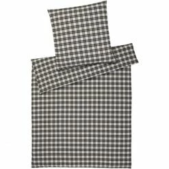 Eleganz Shop 7 Elegante Hyde Park Bettwäsche-Set Aus Soft-Flanell - 135x200 / 80x80 Cm - Schoko