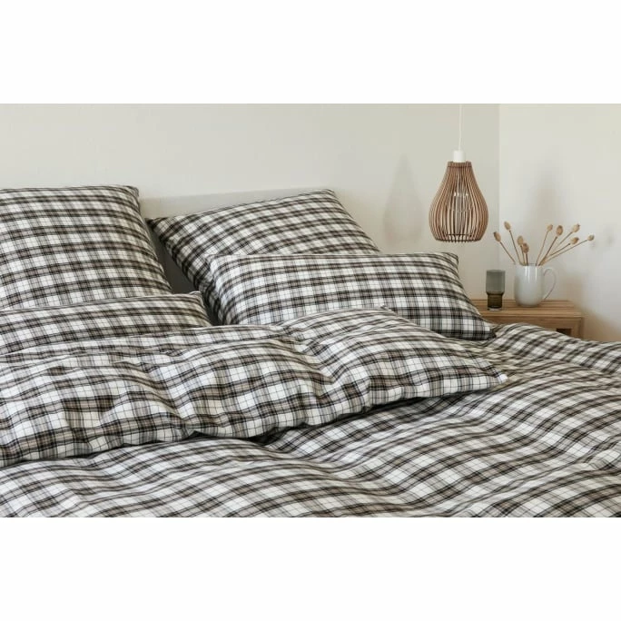 Elegante Hyde Park Bettwäsche-Set Aus Soft-Flanell - 135x200 / 80x80 Cm - Schoko 2 Elegante Hyde Park Bettwäsche-Set Aus Soft-Flanell - 135x200 / 80x80 Cm - Schoko – Bild 2