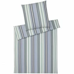 Eleganz Shop 5 Elegante Tower Bettwäsche-Set Aus Soft-Flanell - 155x220 / 80x80 Cm - Rauchblau